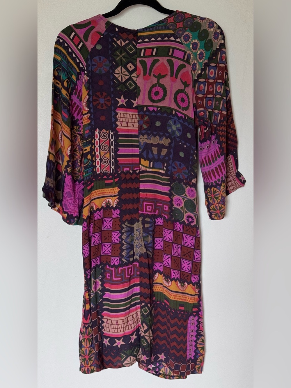 Desigual Multicolor Geometric & Floral Print Dress — Purple, Pink, Green, Orange - Picture 5 of 10